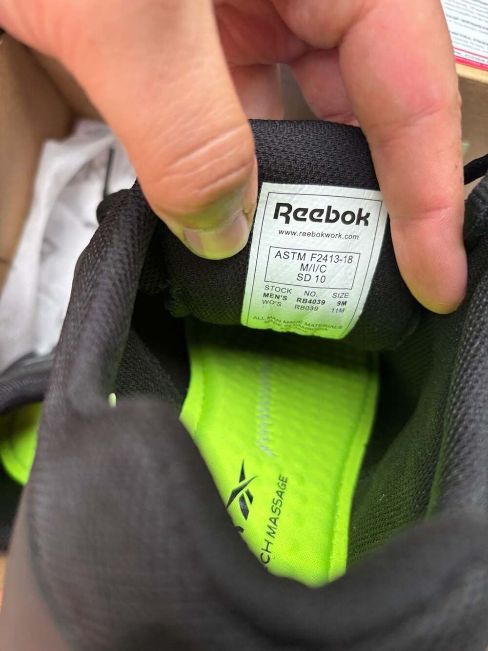 Reebok Sublite Cushion Work RB4039 Composite Toe Athletic Shoes Men’s Size 9 - Picture 10 of 11